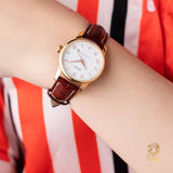 Mido Baroncelli III Automatic White Dial Brown Leather Strap Watch For Women - M7600.3.26.8