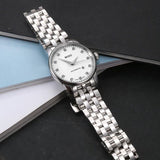 Buy Shop Mido Baroncelli III Automatic Diamonds White Dial Silver Steel Strap Watch For Women - M7600.4.66.1 USA Online