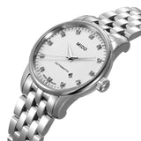 Buy Shop Mido Baroncelli III Automatic Diamonds White Dial Silver Steel Strap Watch For Women - M7600.4.66.1 USA Online