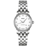 Buy Shop Mido Baroncelli III Automatic Diamonds White Dial Silver Steel Strap Watch For Women - M7600.4.66.1 USA Online