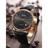 Buy Shop Mido Baroncelli III Automatic Grey Dial Black Leather Strap Watch For Men - M8600.3.13.4 USA Online