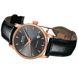 Buy Shop Mido Baroncelli III Automatic Grey Dial Black Leather Strap Watch For Men - M8600.3.13.4 USA Online