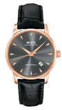Buy Shop Mido Baroncelli III Automatic Grey Dial Black Leather Strap Watch For Men - M8600.3.13.4 USA Online