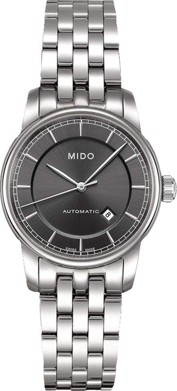 Buy Shop Mido Baroncelli III Automatic Grey Dial Silver Steel Strap Watch For Women - M7600.4.13.1 USA Online