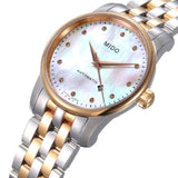 Buy Shop Mido Baroncelli III Automatic Mother of Pearl White Dial Two Tone Steel Strap Watch For Women - M7600.9.69.1 USA Online