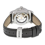 Buy Shop Mido Baroncelli III Automatic Silver Dial Black Leather Strap Watch For Women - M7600.4.21.4 USA Online