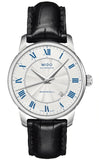 Buy Shop Mido Baroncelli III Automatic Silver Dial Black Leather Strap Watch For Women - M7600.4.21.4 USA Online