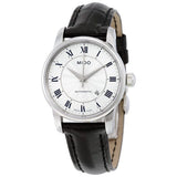 Buy Shop Mido Baroncelli III Automatic Silver Dial Black Leather Strap Watch For Women - M7600.4.21.4 USA Online