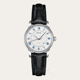 Buy Shop Mido Baroncelli III Automatic Silver Dial Black Leather Strap Watch For Women - M7600.4.21.4 USA Online