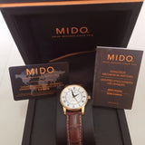 Buy Shop Mido Baroncelli III Automatic Silver Dial Brown Leather Strap Watch For Men - M8600.2.21.8 USA Online