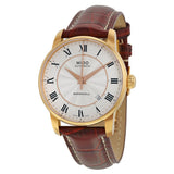 Buy Shop Mido Baroncelli III Automatic Silver Dial Brown Leather Strap Watch For Men - M8600.2.21.8 USA Online
