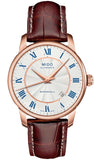 Buy Shop Mido Baroncelli III Automatic Silver Dial Brown Leather Strap Watch For Men - M8600.2.21.8 USA Online