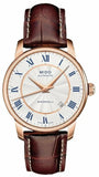Buy Shop Mido Baroncelli III Automatic Silver Dial Brown Leather Strap Watch For Men - M8600.2.21.8 USA Online