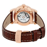 Buy Shop Mido Baroncelli III Automatic Silver Dial Brown Leather Strap Watch For Women - M7600.2.21.8 USA Online