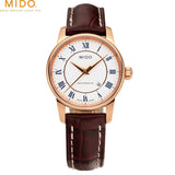 Buy Shop Mido Baroncelli III Automatic Silver Dial Brown Leather Strap Watch For Women - M7600.2.21.8 USA Online