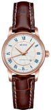 Buy Shop Mido Baroncelli III Automatic Silver Dial Brown Leather Strap Watch For Women - M7600.2.21.8 USA Online