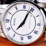 Buy Shop Mido Baroncelli III Automatic Silver Dial Silver Steel Strap Watch For Men - M8600.4.21.1 USA Online