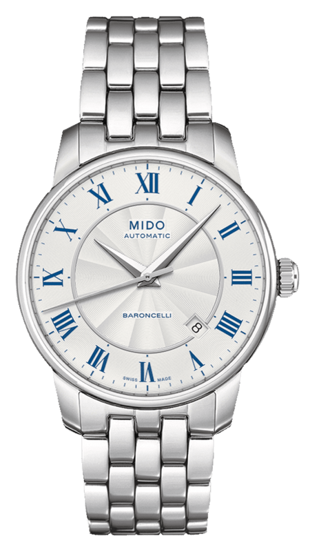 Buy Shop Mido Baroncelli III Automatic Silver Dial Silver Steel Strap Watch For Men - M8600.4.21.1 USA Online