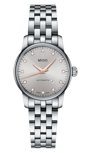 Buy Shop Mido Baroncelli III Automatic Silver Dial Silver Steel Strap Watch For Women - M7600.4.21.1 USA Online