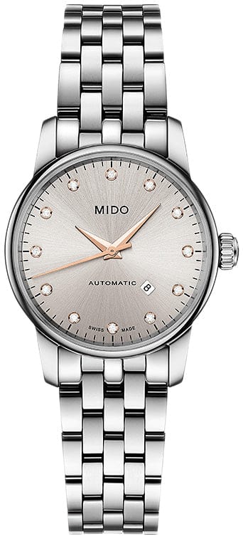 Buy Shop Mido Baroncelli III Automatic Silver Dial Silver Steel Strap Watch For Women - M7600.4.21.1 USA Online