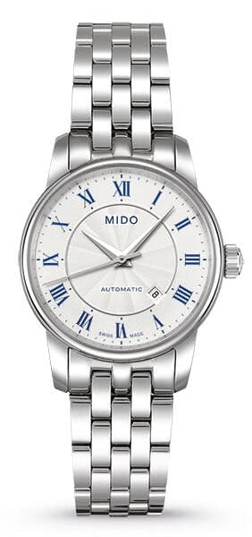 Buy Shop Mido Baroncelli III Automatic Silver Dial Silver Steel Strap Watch For Women - M7600.4.21.1 USA Online