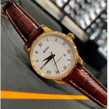 Buy Shop Mido Baroncelli III Automatic White Dial Brown Leather Strap Watch For Women - M7600.3.26.8 USA Online