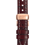 Buy Shop Mido Baroncelli III Automatic White Dial Brown Leather Strap Watch For Women - M7600.3.26.8 USA Online