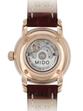 Buy Shop Mido Baroncelli III Automatic White Dial Brown Leather Strap Watch For Women - M7600.3.26.8 USA Online