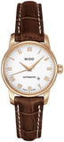 Buy Shop Mido Baroncelli III Automatic White Dial Brown Leather Strap Watch For Women - M7600.3.26.8 USA Online