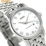 Buy Shop Mido Baroncelli III Automatic White Dial Silver Steel Strap Watch For Women - M7600.4.26.1 USA Online