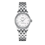 Buy Shop Mido Baroncelli III Automatic White Dial Silver Steel Strap Watch For Women - M7600.4.26.1 USA Online