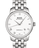 Buy Shop Mido Baroncelli III Automatic White Dial Silver Steel Strap Watch For Women - M7600.4.26.1 USA Online