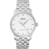 Buy Shop Mido Baroncelli III Automatic White Dial Silver Steel Strap Watch For Women - M7600.4.26.1 USA Online