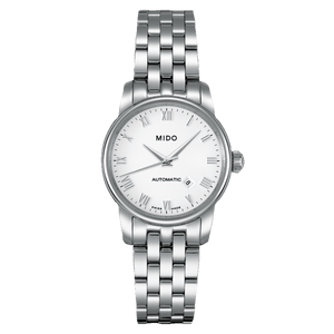 Buy Shop Mido Baroncelli III Automatic White Dial Silver Steel Strap Watch For Women - M7600.4.26.1 USA Online