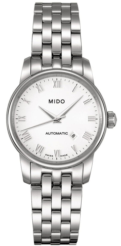 Buy Shop Mido Baroncelli III Automatic White Dial Silver Steel Strap Watch For Women - M7600.4.26.1 USA Online
