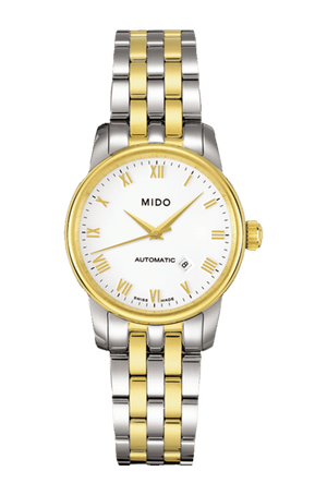 Buy Shop Mido Baroncelli III Automatic White Dial Two Tone Steel Strap Watch For Women - M7600.9.26.1 USA Online