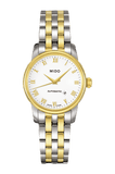 Buy Shop Mido Baroncelli III Automatic White Dial Two Tone Steel Strap Watch For Women - M7600.9.26.1 USA Online