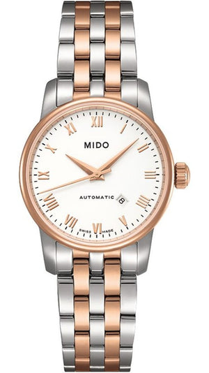 Buy Shop Mido Baroncelli III Automatic White Dial Two Tone Steel Strap Watch For Women - M7600.9.N6.1 USA Online