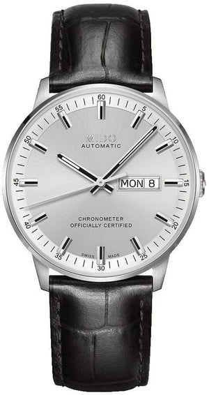 Buy Shop Mido Comander II Automatic Chronometer Silver Dial Black Leather Strap Watch For Men - M021.431.16.031.00 USA Online