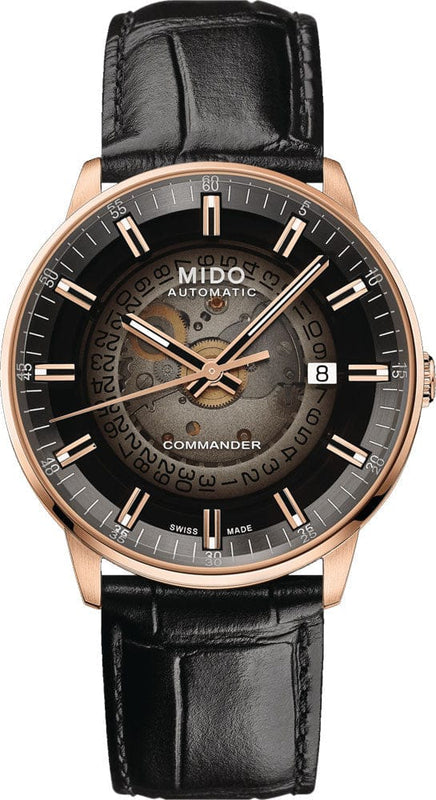 Buy Shop Mido Commander Automatic Black Dial Black Leather Strap Watch For Men - M021.407.36.411.00 USA Online