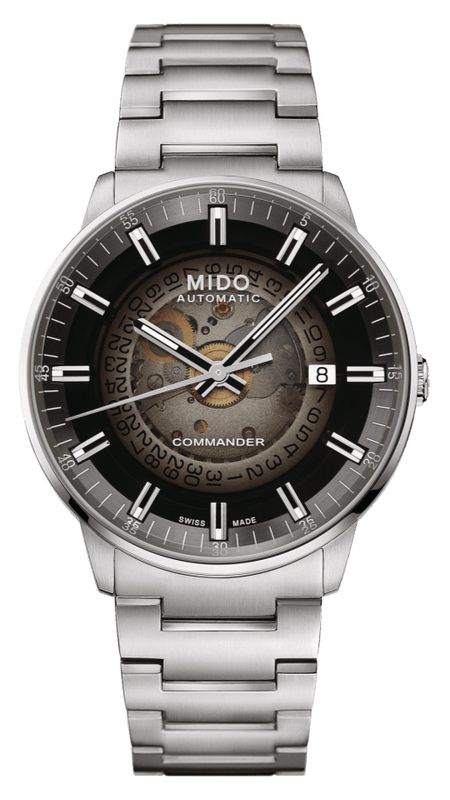 Buy Shop Mido Commander Automatic Gradient Black Dial Silver Steel Strap Watch For Men - M021.407.11.411.00 USA Online