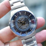 Buy Shop Mido Commander Automatic Gradient Blue Dial Silver Steel Strap Watch For Men - M021.407.11.411.01 USA Online