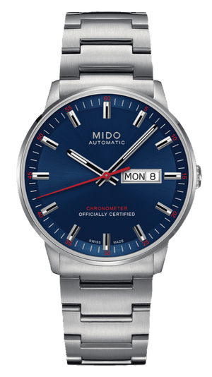 Buy Shop Mido Commander II Automatic Chronometer Blue Dial Silver Steel Strap Watch For Men - M021.431.11.041.00 USA Online