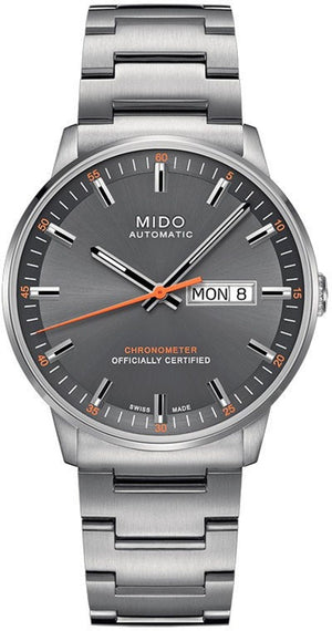 Buy Shop Mido Commander II Automatic Chronometer Grey Dial Silver Steel Strap Watch For Men - M021.431.11.061.01 USA Online