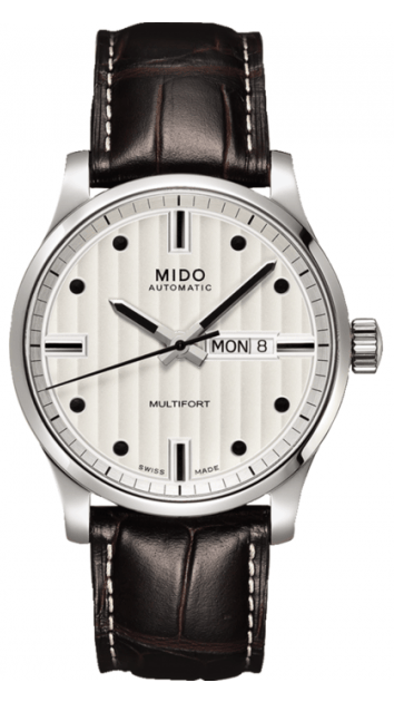 Buy Shop Mido Multifort Automatic Silver Dial Black Leather Strap Watch For Men - M005.430.16.031.80 USA Online