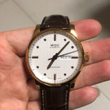 Buy Shop Mido Multifort Automatic Silver Dial Brown Leather Strap Watch For Men - M005.430.36.031.80 USA Online