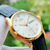 Buy Shop Mido Multifort Automatic Silver Dial Brown Leather Strap Watch For Men - M005.430.36.031.80 USA Online