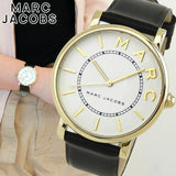 Buy Shop Marc Jacobs Roxy White Dial Black Leather Strap Watch for Women - MJ1532 USA Online