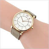 Buy Shop Marc Jacobs Roxy White Dial Cement Brown Leather Strap Watch for Women - MJ1533 USA Online