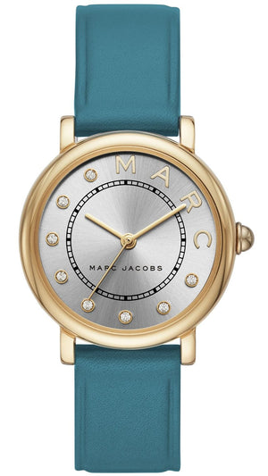 Buy Shop Marc Jacobs Roxy Silver Dial Green Leather Strap Watch for Women - MJ1633 USA Online